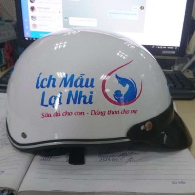 Mũ bảo hiểm quảng cáo Ích Mẫu Lợi Nhi