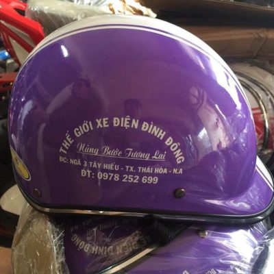 Mũ bảo hiểm quảng cáo Thế Giới Xe Điện Bình Đông